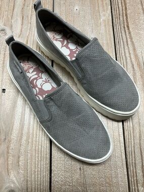 Roxy Gray Perforated Slip-On Loafers